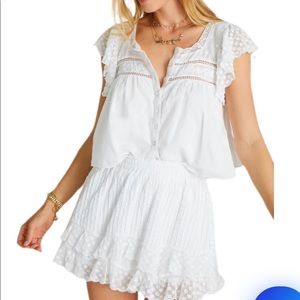 LoveShackFancy Toya Skirt in White